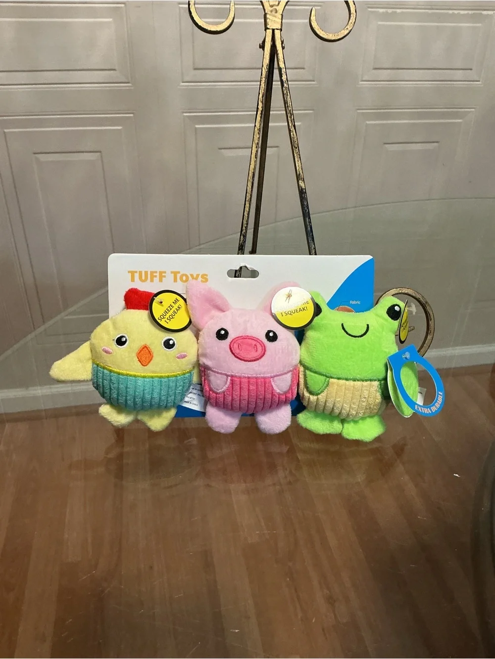 Brand New Jmle tuff Set Of 3 Chicken pig & Frog Squeaker Dog Toy  5”